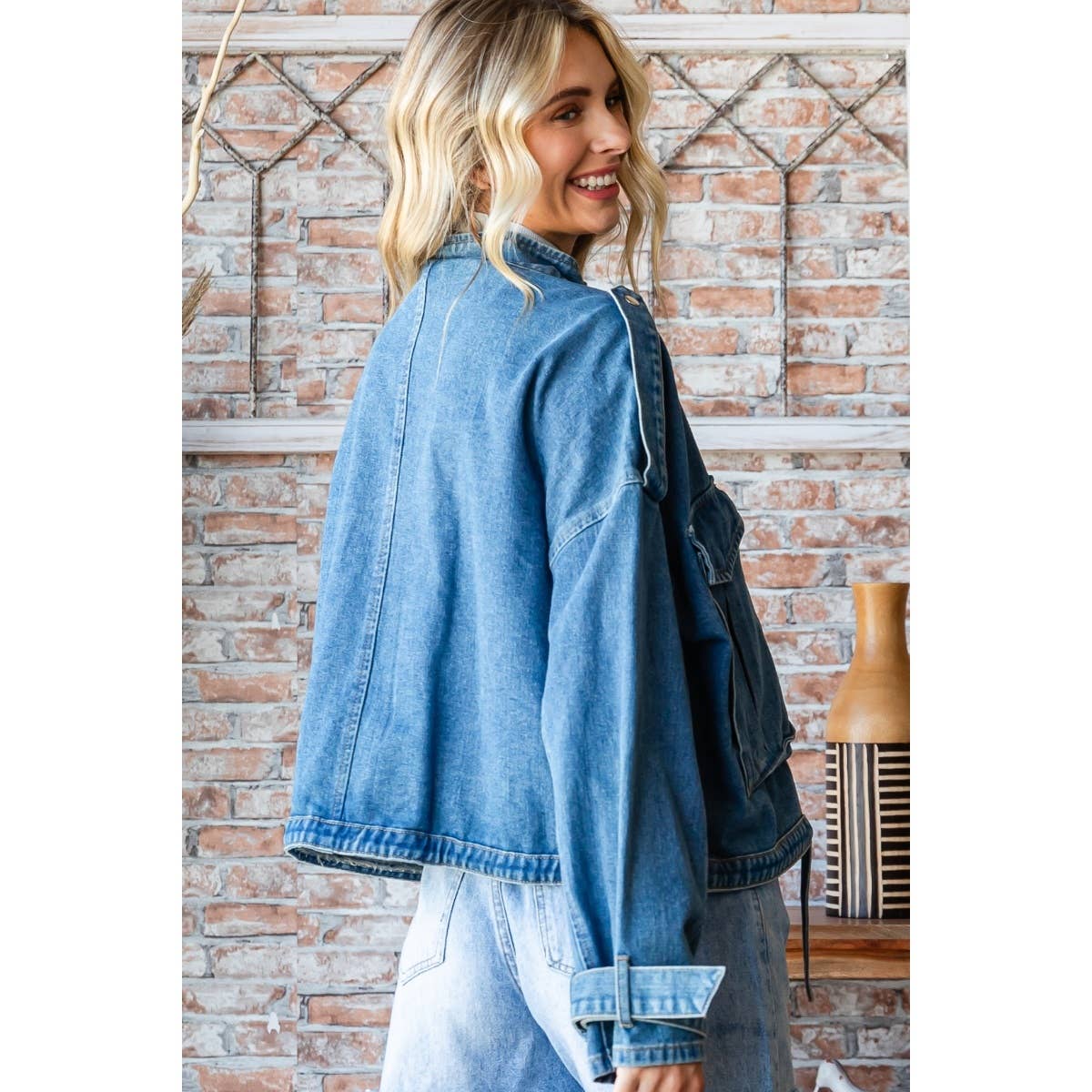 Double Pocket Denim Utility Jacket