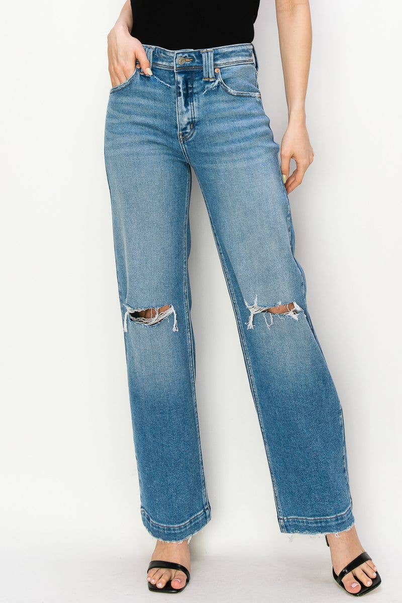 HIGH RISE STRAIGHT LEG JEANS