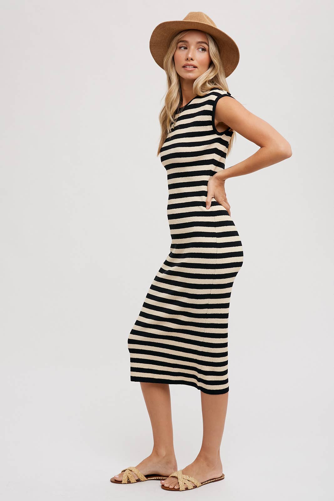 🎉SALE!!🎉 STRIPED CONTRAST TANK MIDI DRESS