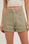 HIGH-RISE DENIM MOM SHORTS SIDE POCKETS