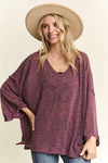 OVERSIZED SLUB KNIT TUNIC TOP