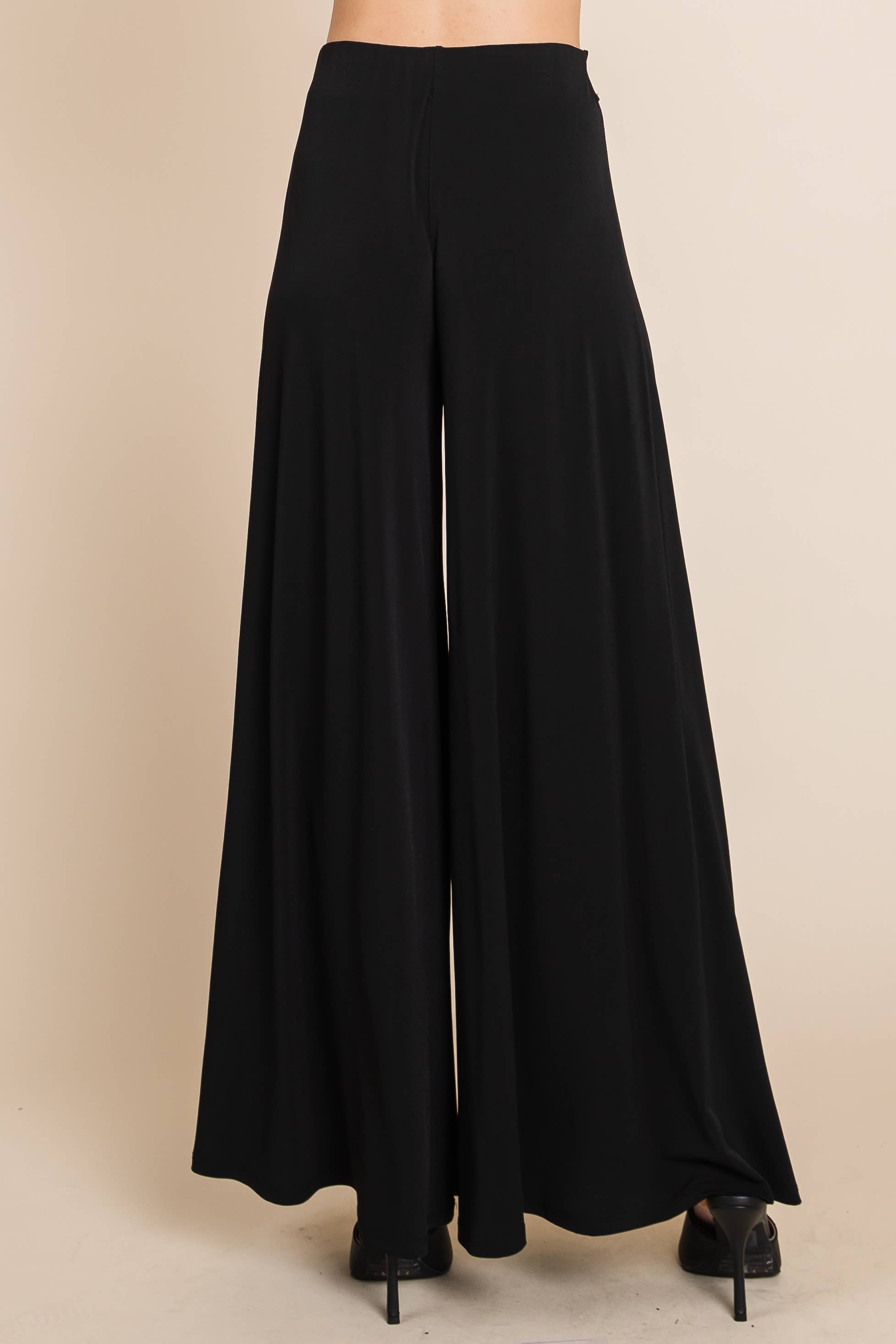 Solid High Waisted Palazzo Pants