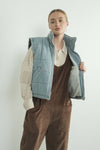 ALEXANDRA QUILTED SHERPA DENIM VEST