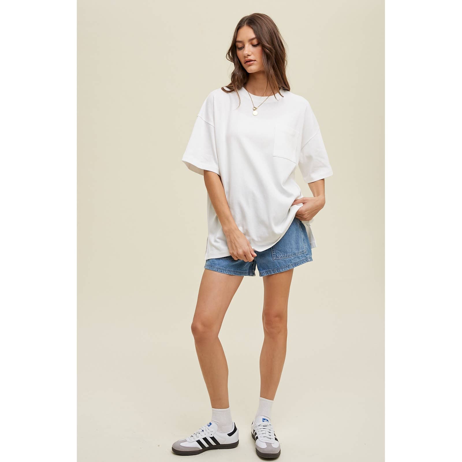 🎉SALE!!🎉 OVERSIZED BOYFRIEND COTTON TEE WITH POCKET