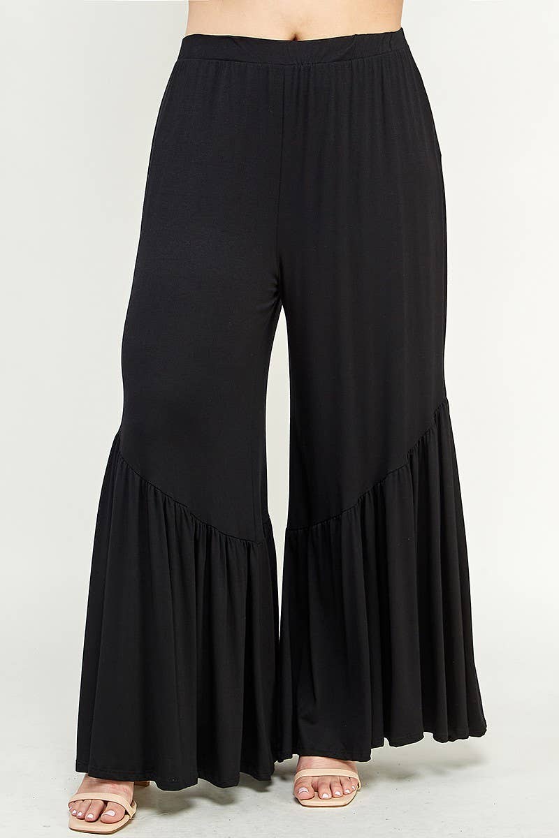 Plus Size High Waisted Ruffle Pant