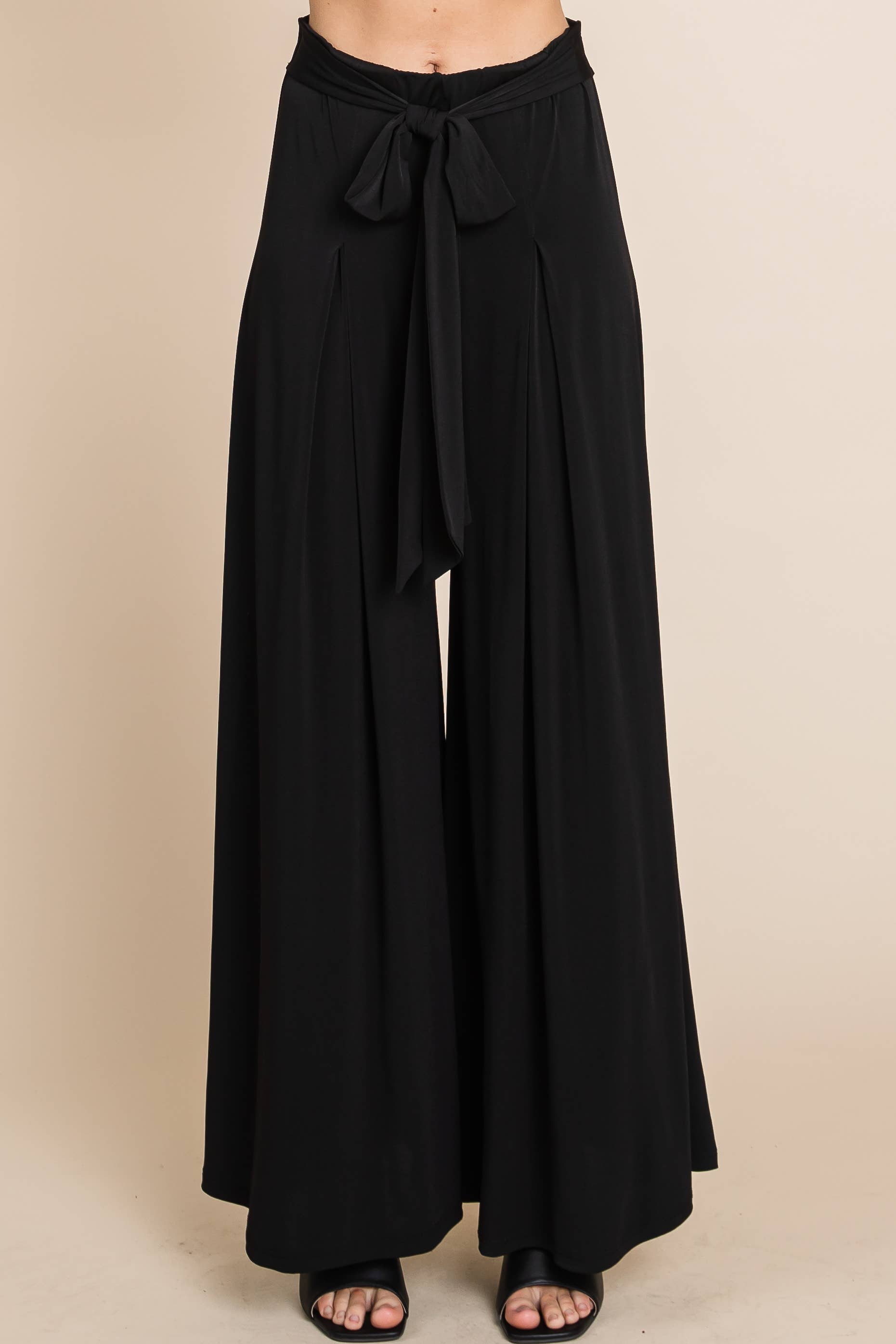 Solid High Waisted Palazzo Pants