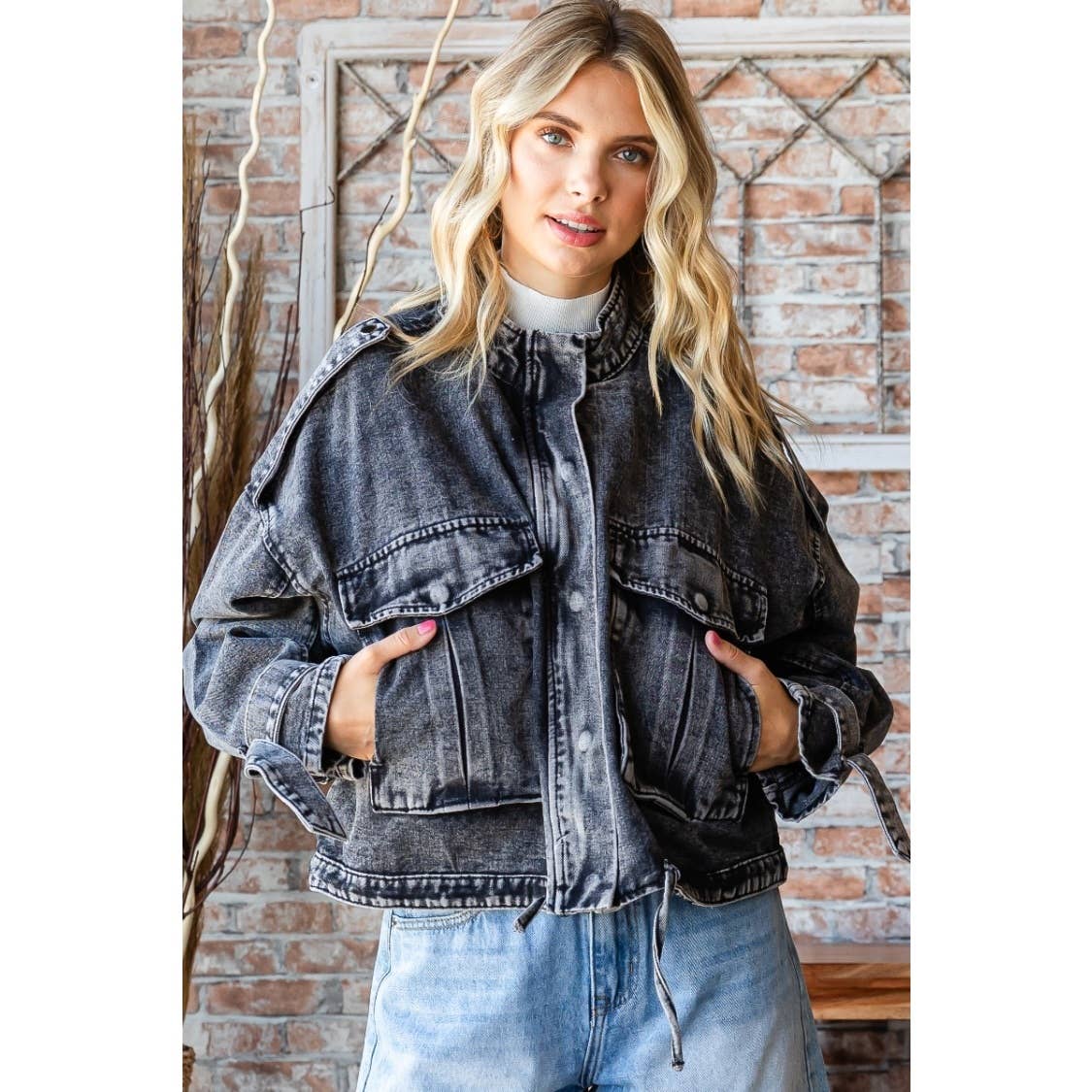 Double Pocket Denim Utility Jacket
