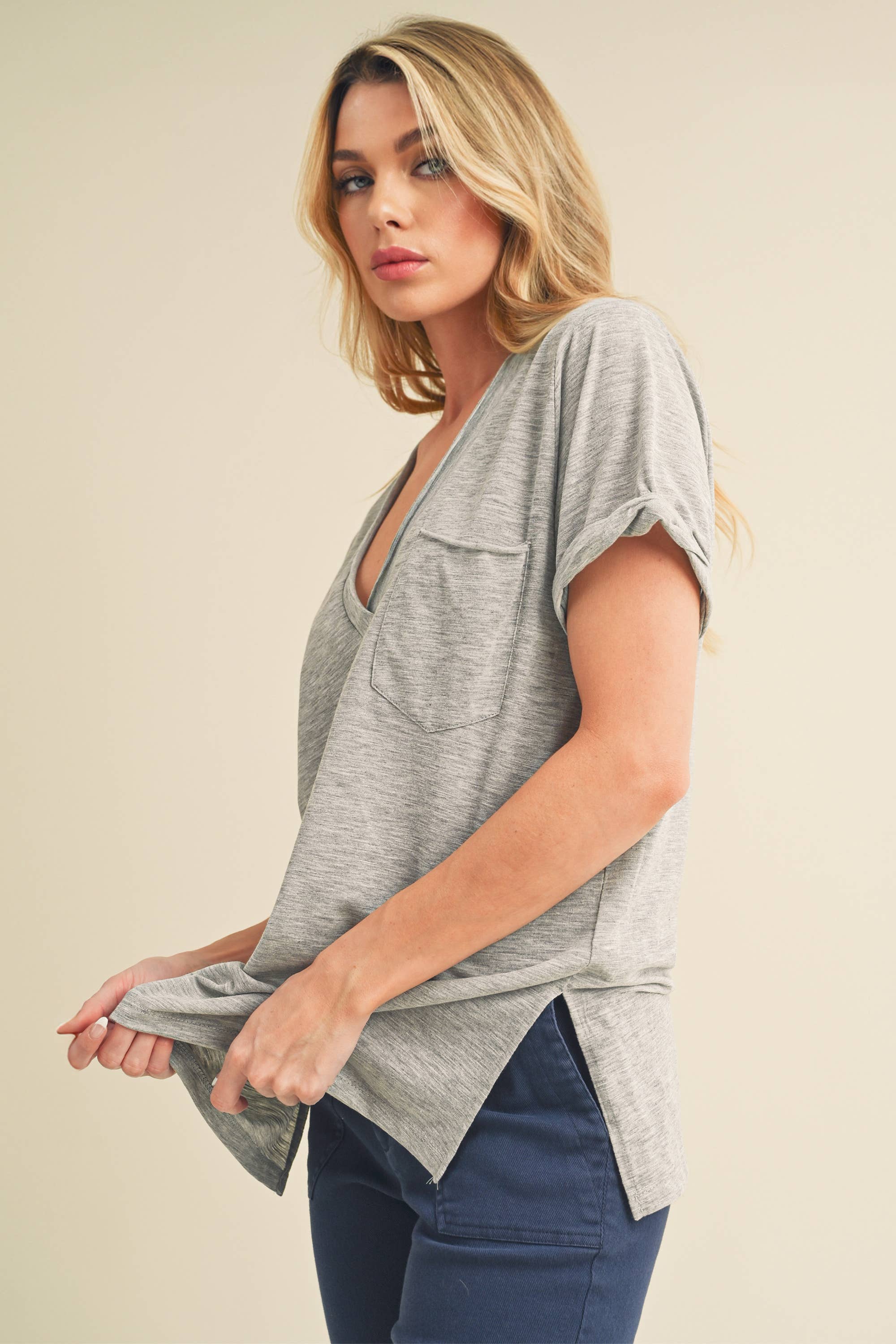 V-Neck Short Sleeve Top