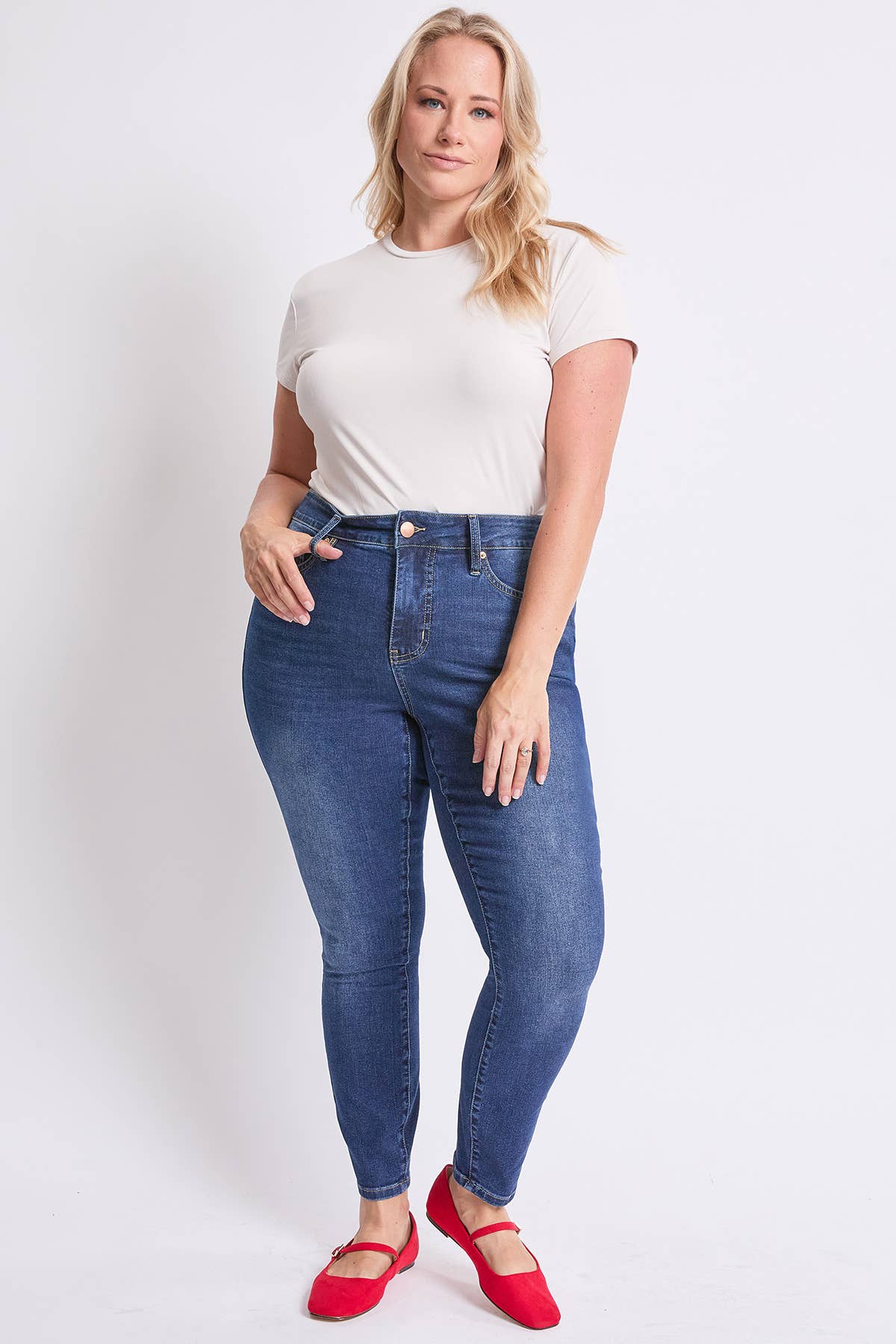 Plus High Rise Basic 5 Pocket Skinny Jeans