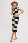 🎉SALE!!🎉 STRIPED CONTRAST TANK MIDI DRESS