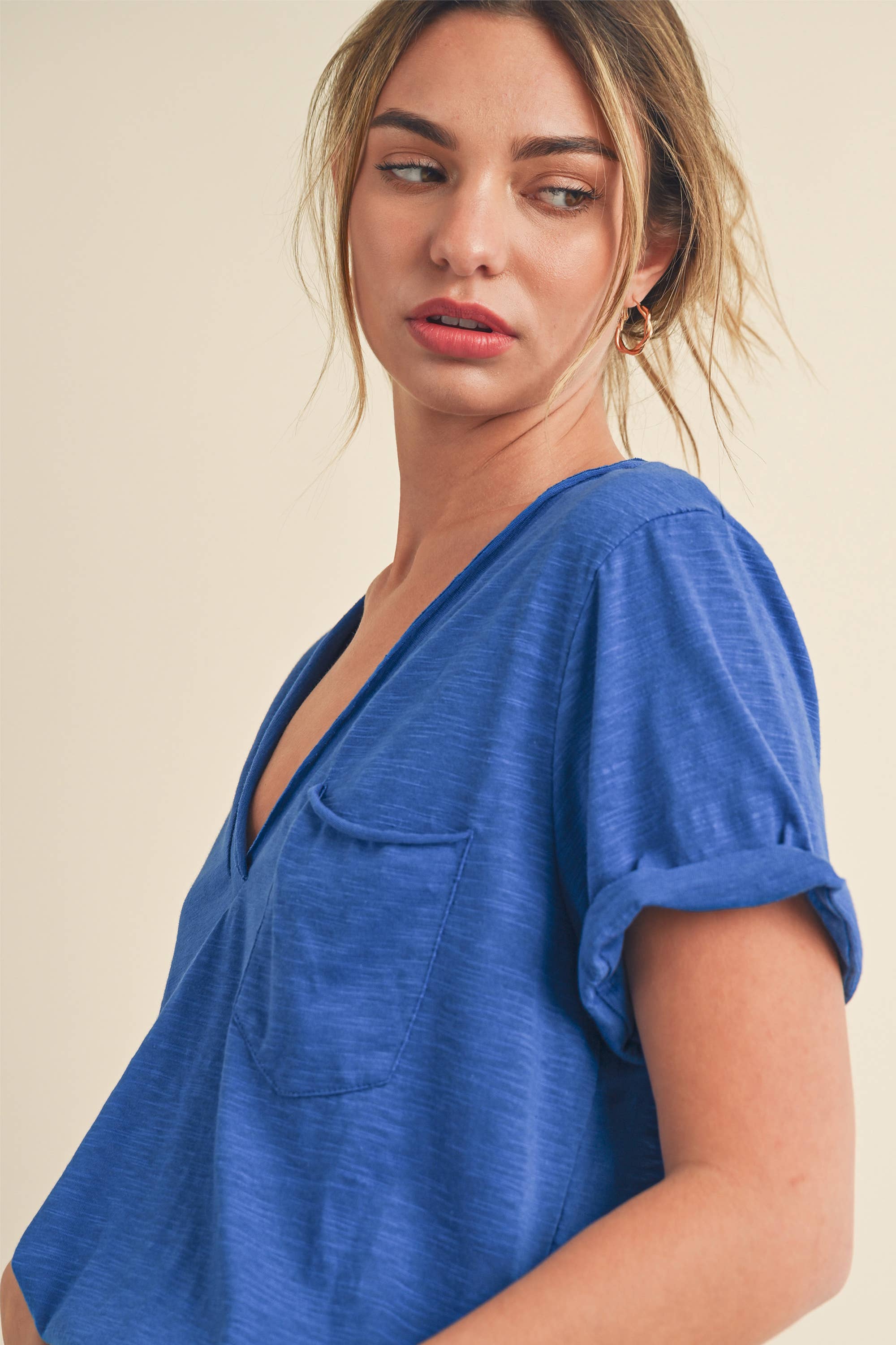 V-Neck Short Sleeve Top