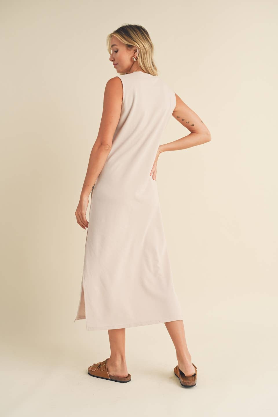 Sleeveless Terry Cloth Midi Dress