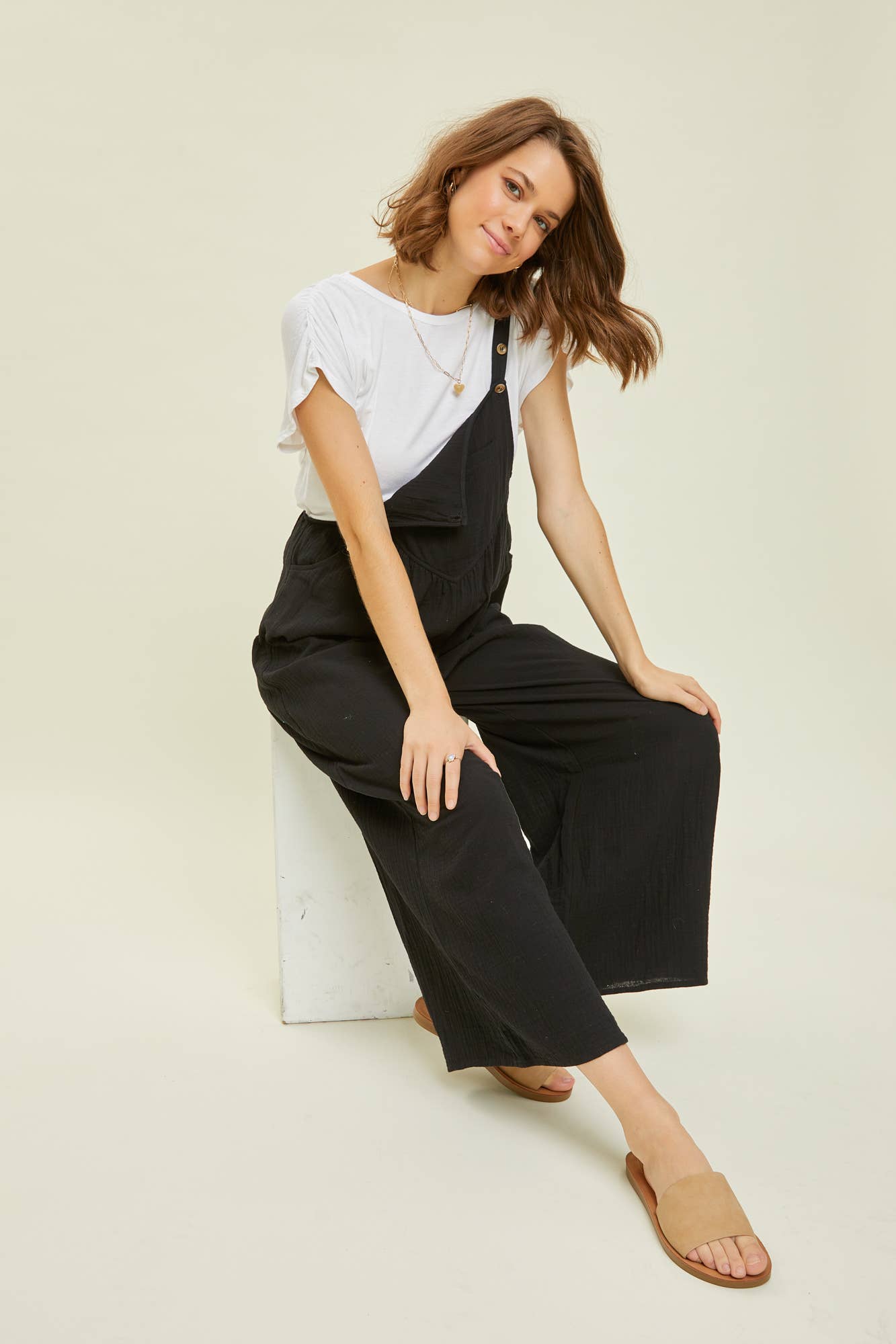 🎉SALE!!🎉PLUS SIZE KANGAROO POCKETED WIDE-LEG OVERALL JUMPSUIT