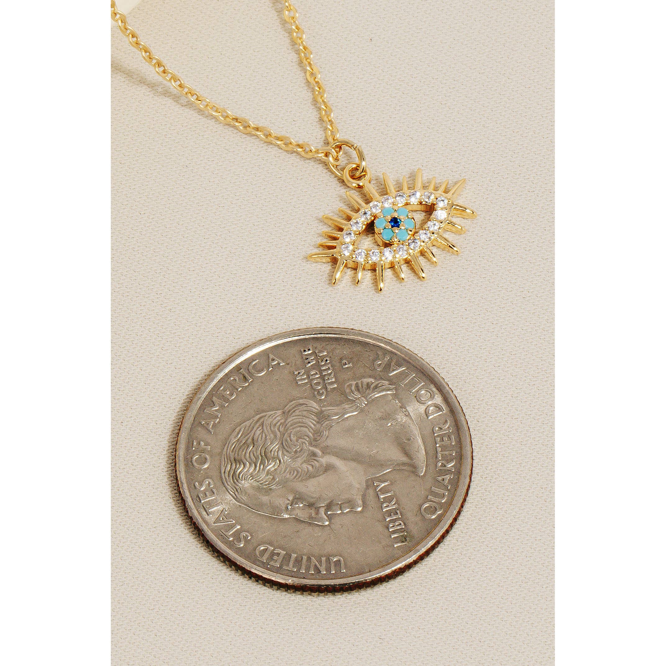 Pave Evil Eye Pendant Necklace