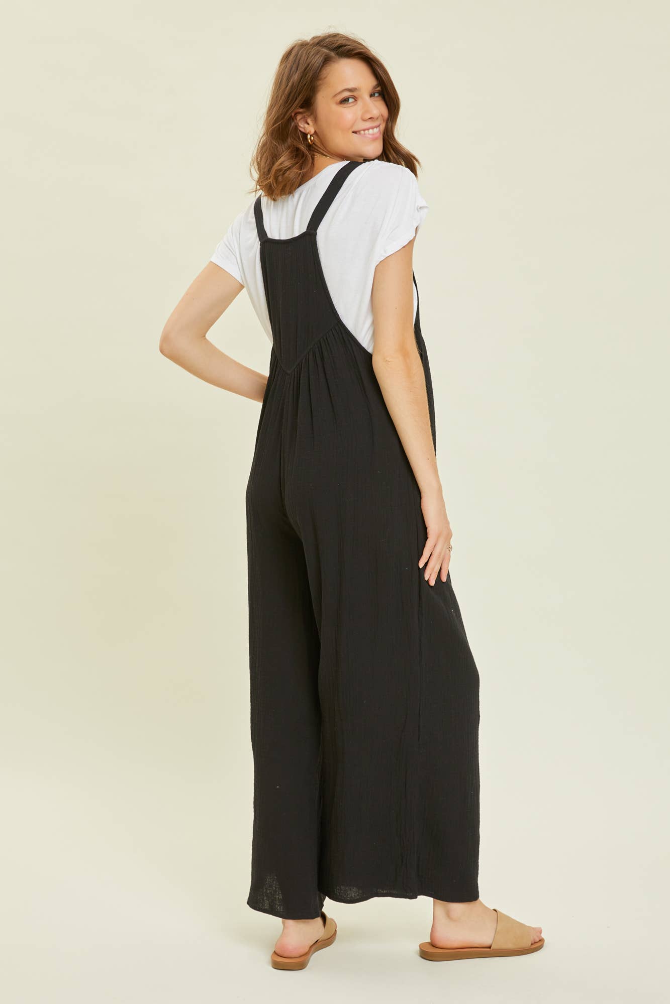 🎉SALE!!🎉PLUS SIZE KANGAROO POCKETED WIDE-LEG OVERALL JUMPSUIT