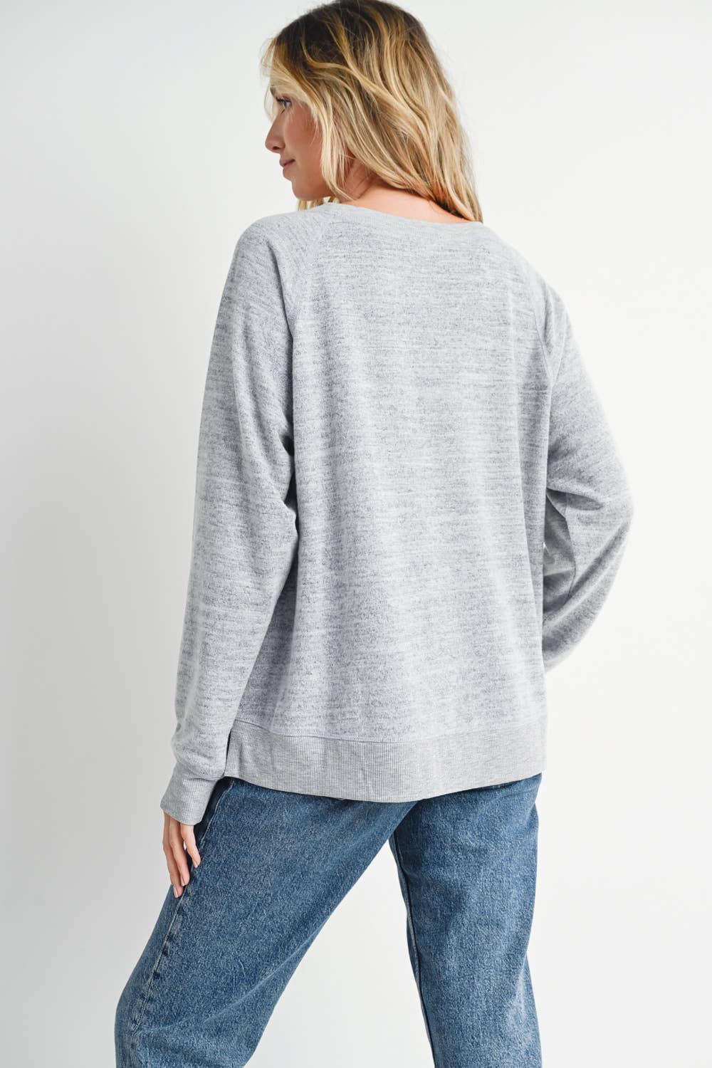 HEATHER CONTRAST SWEATSHIRT PULLOVER