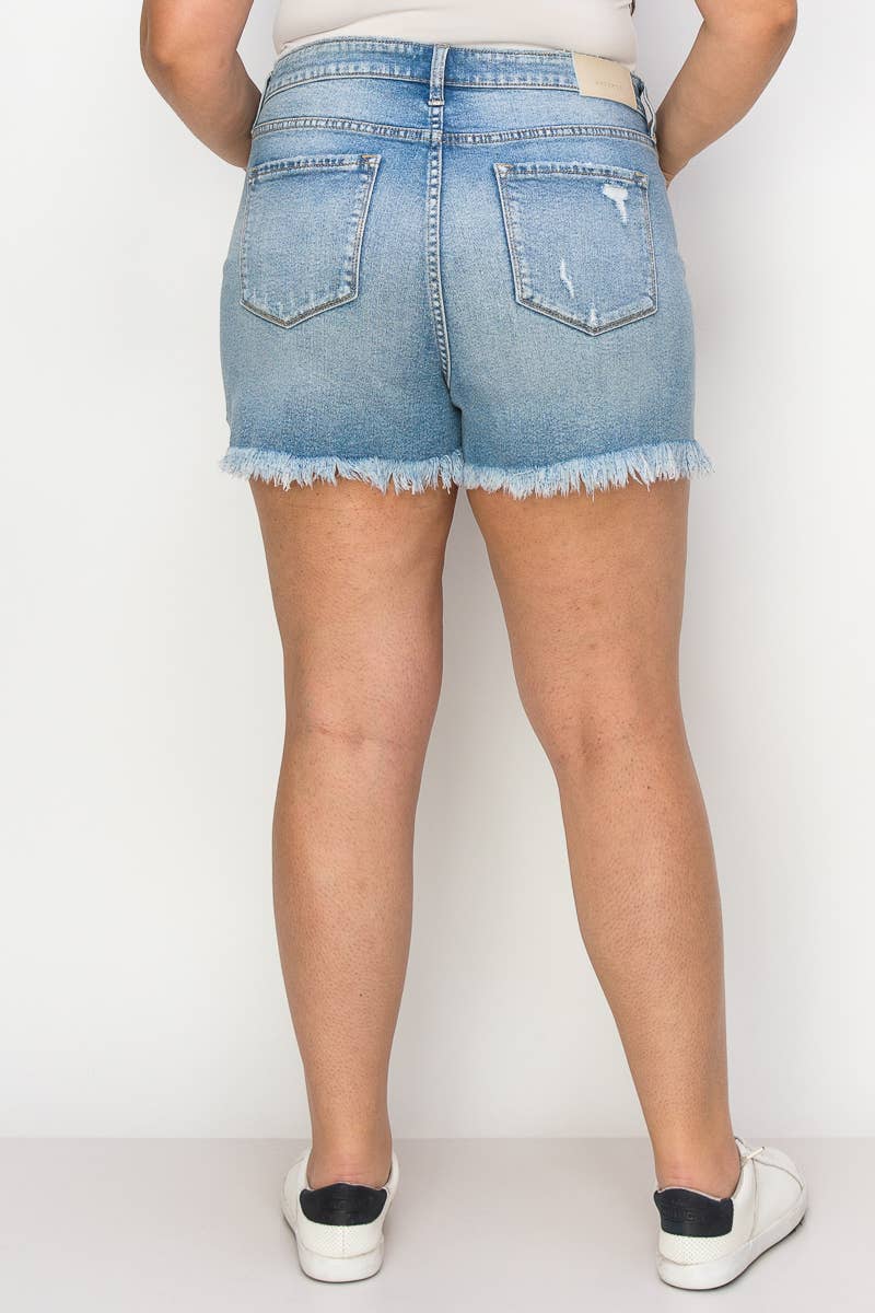 PLUS SIZE - HIGH  RISE STRETCH  SHORT