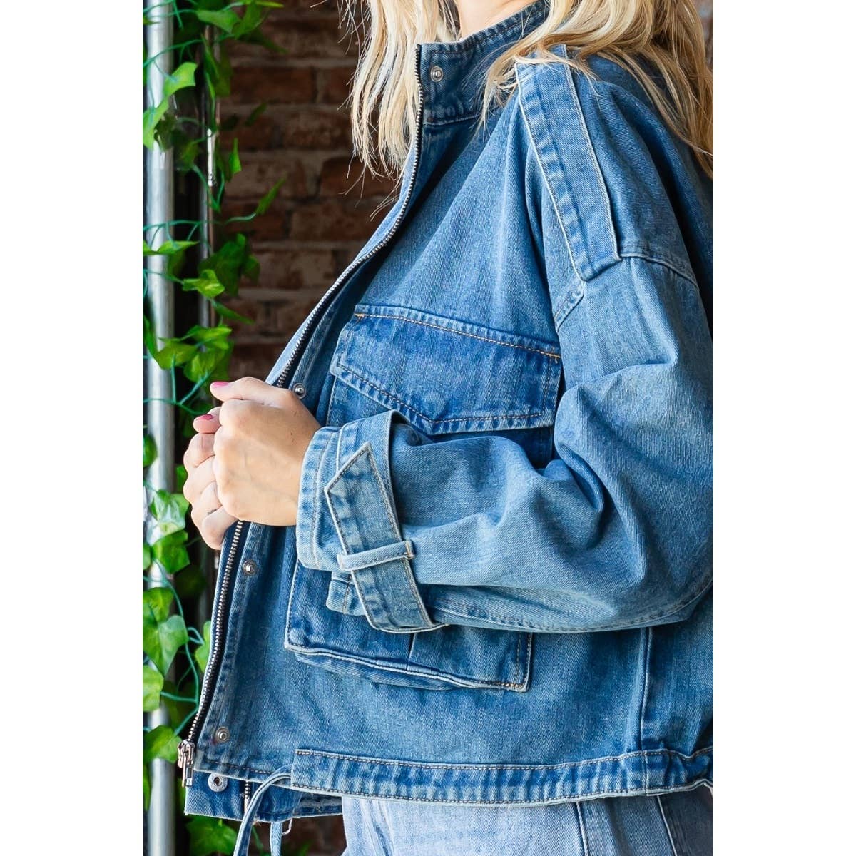 Double Pocket Denim Utility Jacket