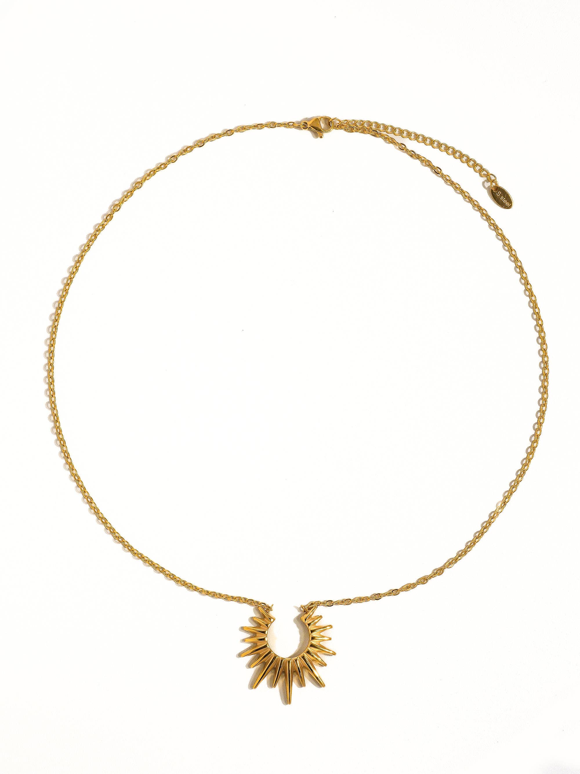 Muse Non-Tarnish Gold Sun Necklace