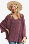 OVERSIZED SLUB KNIT TUNIC TOP