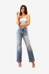 HIGH RISE STRAIGHT LEG JEANS