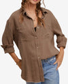 Soft Washed Crinkled Gauze Button Down Shirts