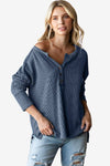 PLUS SIZE Ribbed Long Sleeve Shirt