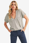 V-Neck Short Sleeve Top