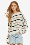 PLUS SIZE Round Neck Striped Sweater