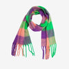 PLAID PATTERN FRINGE TRIM WINTER SCARF