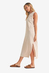 Sleeveless Terry Cloth Midi Dress