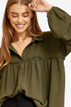 PLUS SIZE Oversized Button-Down Top