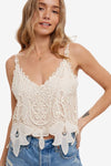 FLORAL CROCHET LACE CAMI